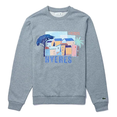 Áo Nỉ Sweater Nam Lacoste Crew Neck Landscape Print Fleece Màu Xám