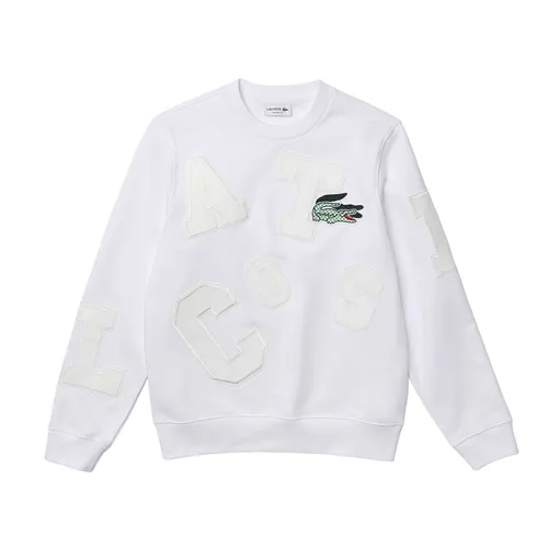 Áo Nỉ Sweater Nam Lacoste Heritage Crewneck Fleece SH2070L Màu Trắng - Thời trang - Vua Hàng Hiệu