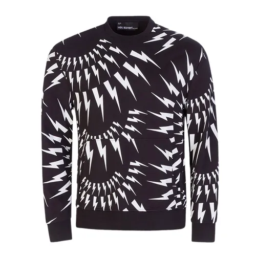 Áo Nỉ Sweater Nam Neil Barrett Crazy Bolts Crewneck In Black BJS040SS505S524 Màu Đen Size S - Thời trang - Vua Hàng Hiệu