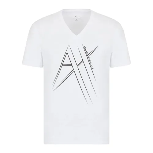 Áo Phông Nam Armani Exchange Cổ Tim Tshirt 6KZTHG ZJBVZ GC03 Màu Trắng Size XS