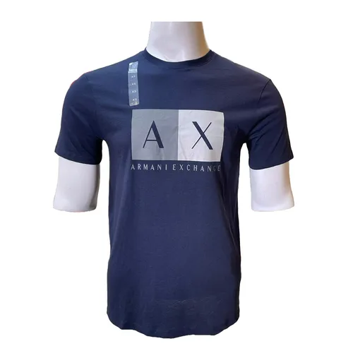 Thời trang Xanh Đen Áo phông - Áo Phông Nam Armani Exchange Tshirt 7VZTCC ZJ8UZ GD03 Màu Xanh Đen Size XS - Vua Hàng Hiệu