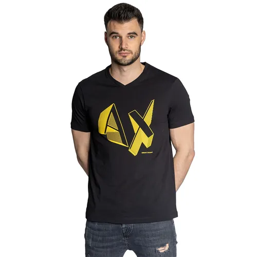 Áo Phông Nam Armani Exchange Tshirt Cổ Tim 3LZTBB ZJ6QZ GC03 Màu Đen Size M