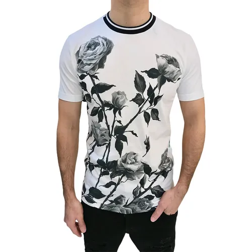 Áo Phông Nam Dolce & Gabbana D&G Tshirt G8JS9T Họa Tiết Màu Trắng Size 48