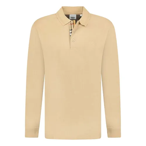 Áo Polo Dài Tay Nam Burberry Long Sleeve Eddie Check 8075486 Màu Be Size S