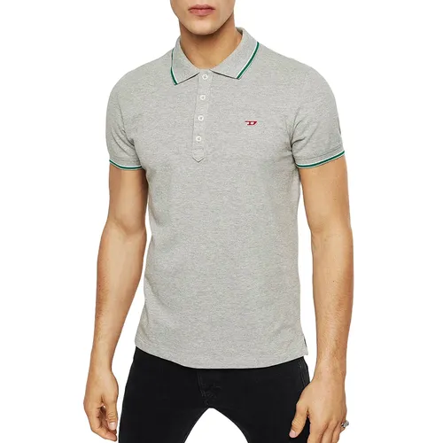 Thời trang Xám Áo Polo 100% Cotton - Áo Polo Nam Diesel Cổ Viền 00SW7C GA04 Màu Xám Size L - Vua Hàng Hiệu