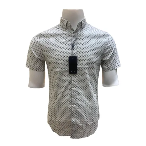 Thời trang - Áo Sơ Mi Nam Armani Exchange Shirt 3HZC04 ZNEAZ GE03 Màu Trắng Họa Tiết Size M - Vua Hàng Hiệu