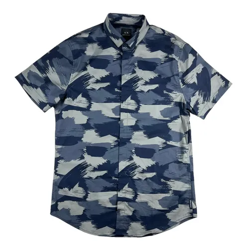 Áo Sơ Mi Nam Armani Exchange Shirt 3LZC04ZNEAZ Màu Xanh Xám Size XS