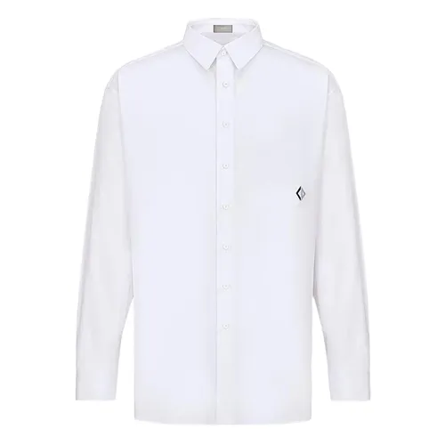 Thời trang Dior Nam Áo sơ mi - Áo Sơ Mi Nam Dior White With Logo Embroidered 243C551C1581 088W Màu Trắng Size 39 - Vua Hàng Hiệu