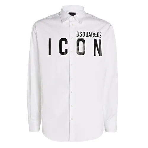 Áo Sơ Mi Nam Dsquared2 White With Logo ICON Printed S79DL0026 S36275 100 Màu Trắng
