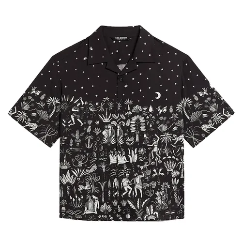 Áo Sơ Mi Nam Neil Barrett Dancing In The Moonlight Bowling Shirt Màu Đen Trắng - Thời trang - Vua Hàng Hiệu