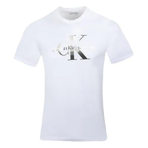 Calvin Klein Áo thun - Áo Thun Nam Calvin Klein CK Chữ Bạc GC05 Tshirt Màu Trắng Size M - Vua Hàng Hiệu