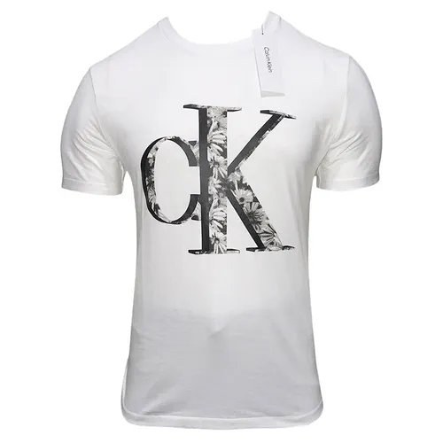 Calvin Klein Áo thun - Áo Thun Nam Calvin Klein CK Men's White Crew Neck Short Sleeve Tshirt SP40574222 - GC05 Màu Trắng Size L - Vua Hàng Hiệu