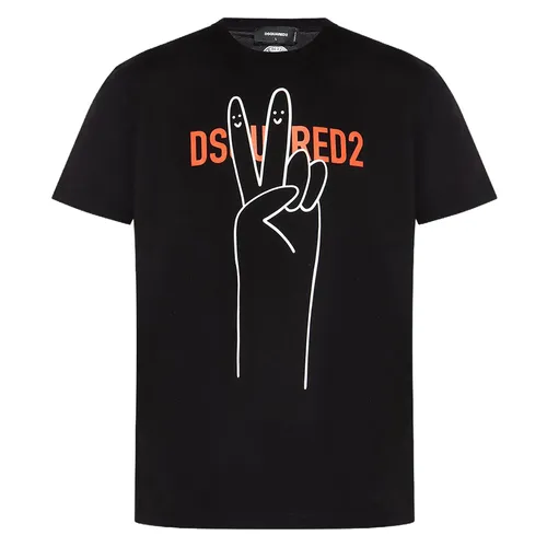 DSquared2 Áo thun - Áo Thun Nam Dsquared2 Printed Short Sleeved Round Neck Men's Tshirt S74GD1160 Màu Đen - Vua Hàng Hiệu