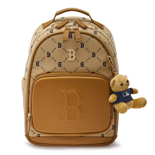 Balo Trẻ Em MLB Mini Diamond Monogram Round New School Bag Boston Red Sox 7ABKMD34N-43BGS Màu Be