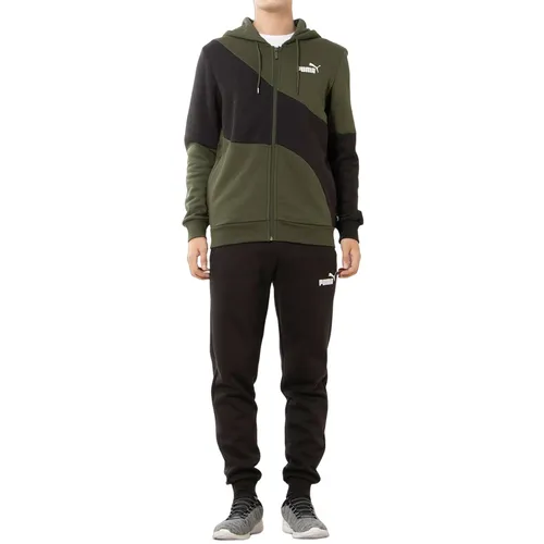 Bộ Thể Thao Nam Puma Men's Jersey Top and Bottom Set Tracksuit 678434  Màu Xanh Đen Size S