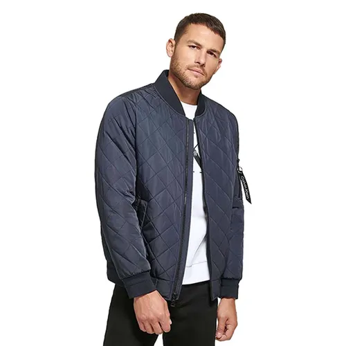 Calvin Klein - Áo Bomber Nam Calvin Klein CK Men's Quilted Bomber Jacket True Màu Xanh Navy Size S - Vua Hàng Hiệu