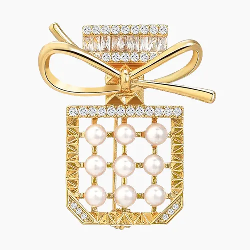 Cài Áo Nữ Meri Perfume BR588 Màu Vàng