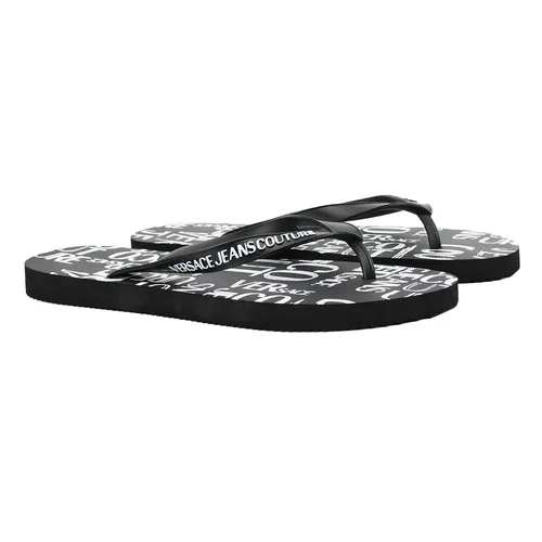 Dép Xỏ Ngón Versace Jeans Couture Slipper 74YA3SQ7 Màu Đen Trắng Size 41