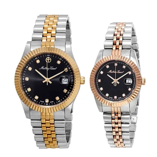 Đồng hồ - Đồng Hồ Đôi Mathey Tissot Watch H710BN Và D810RN Màu Demi (Bạc - Vàng) - Vua Hàng Hiệu
