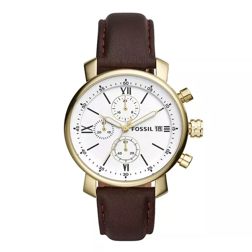 Đồng hồ - Đồng Hồ Nam Fossil Rhett Chronograph Brown Leather Watch BQ1009 Màu Nâu Vàng - Vua Hàng Hiệu