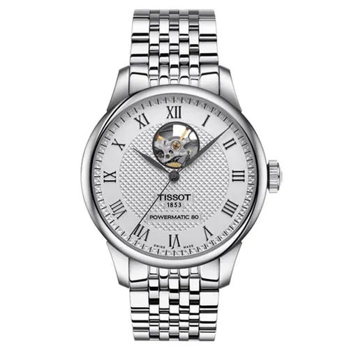 Đồng Hồ Nam Tissot Le Locle Powermatic 80 Open Heart T006.407.11.033.02 Màu Bạc Trắng - Đồng hồ - Vua Hàng Hiệu