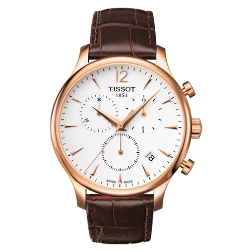 Đồng hồ - Đồng Hồ Nam Tissot Tradition Classic Chronograph T063.617.36.037.00 Màu Nâu Trắng - Vua Hàng Hiệu