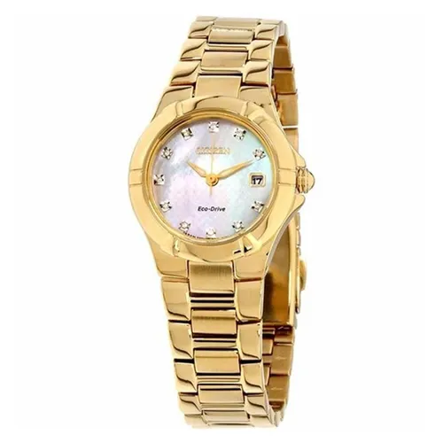 Đồng hồ - Đồng Hồ Nữ Citizen Eco-Drive EW1532-61D Màu Trắng Vàng - Vua Hàng Hiệu