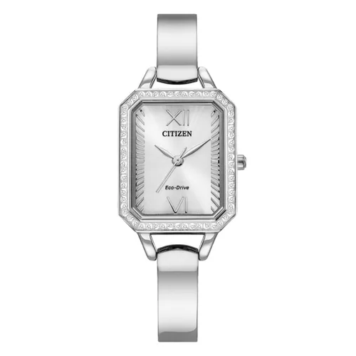 Citizen - Đồng Hồ Nữ Citizen Eco-Drive Silhouette Crystal Watch EM0980-50A Màu Bạc - Vua Hàng Hiệu