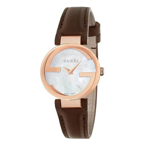 Đồng Hồ Nữ Gucci G Interlocking Leather Watch YA133516 Màu Nâu - Đồng hồ - Vua Hàng Hiệu