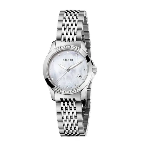 Đồng hồ Gucci Dây kim loại - Đồng Hồ Nữ Gucci G-Timeless Diamond YA126510 Màu Bạc - Vua Hàng Hiệu