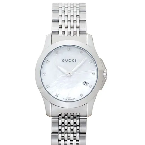 Đồng Hồ Gucci G-Timeless Mother Of Pearl Stainless Steel Diamond YA126504 Màu Bạc Trắng
