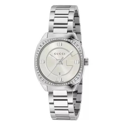 Đồng hồ Gucci Dây kim loại - Đồng Hồ Nữ Gucci GG2570 Diamond Watch 29mm Màu Bạc - Vua Hàng Hiệu