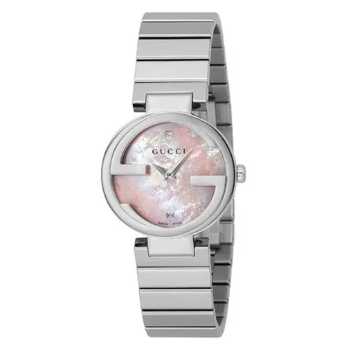 Đồng Hồ Nữ Gucci Interlocking Quartz Watch For Women YA133505 Màu Bạc Hồng