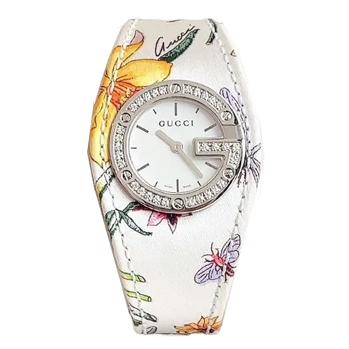 Đồng Hồ Nữ Gucci U Play Case 35mm Màu Trắng Họa Tiết