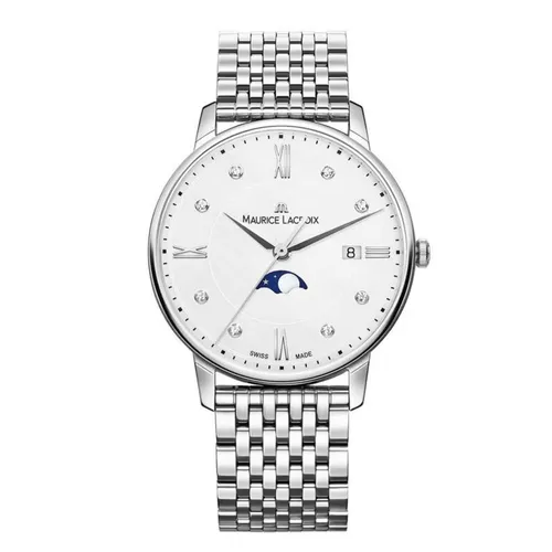Đồng hồ - Đồng Hồ Nữ Maurice Lacroix Eliros Moonphase Ladies Quartz Watch EL1096-SS002-150-1 Màu Bạc - Vua Hàng Hiệu