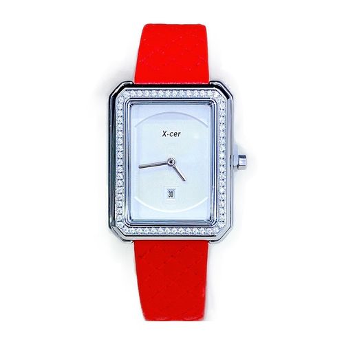 Đồng Hồ Nữ X-Cer Silver White Red Leather Watch B0626 Màu Đỏ