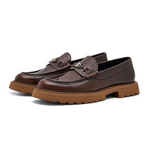 Giày Lười Nữ Pedro Icon Leather Loafers Dark Brown PW1-66600012 Màu Nâu Đậm
