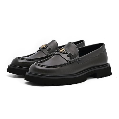 Giày Lười Nữ Pedro Icon Leather Loafers Dark Grey PW1-66600012 Màu Đen Xám