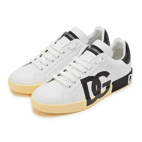 Giày Sneaker Nam  Dolce & Gabbana D&G Portofino Nappa Leather CS1772 Màu Trắng Size 40