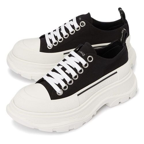 Giày Sneaker Nữ Alexander Mcqueen Tread Slick Lace Up Black White 697072-W4MV2-1070 Màu Đen Trắng