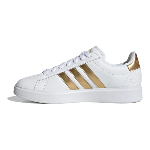 Giày Thể Thao Adidas Grand Court Cloudfoam Lifestyle Court Comfort HP9417 Màu Trắng Vàng Size 38.5