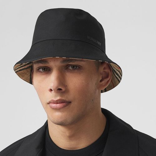 Mũ Burberry Reversible Icon Stripe Cotton Bucket Hat Màu Đen Size XS-6