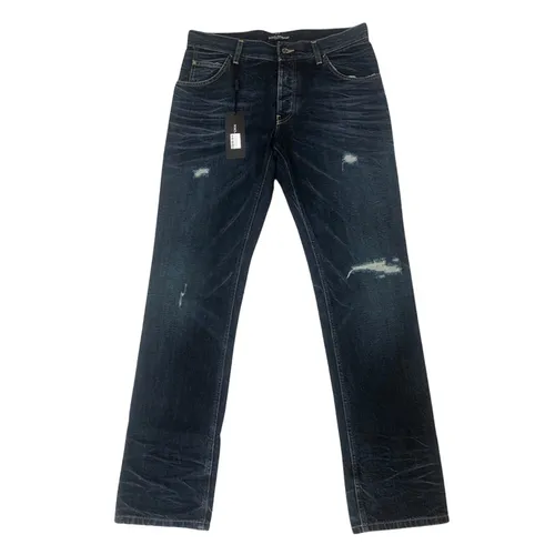Dolce & Gabbana Nam Xanh đậm Quần jeans - Quần Jean Dolce & Gabbana D&G Blue Washed Regular G31YCPG8K95S9001 Màu Xanh Đậm Size 44 - Vua Hàng Hiệu