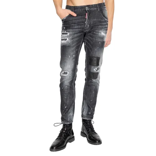 Quần Jean Nam Dsquared2 Black Ripped Leather Wash Skater S74LB1223 Màu Đen Size 52 - Thời trang - Vua Hàng Hiệu