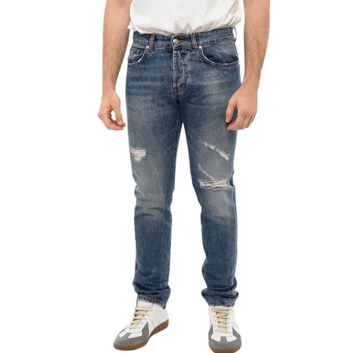 Thời trang John Richmond Vải cao cấp - Quần Jean Nam John Richmond Blue Jeans With Logo RMP22141JEI5 Màu Xanh Blue Size 30 - Vua Hàng Hiệu