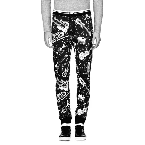 Dolce & Gabbana - Quần Nỉ Nam Dolce & Gabbana D&G Màu Đen Trắng Size 44 - Vua Hàng Hiệu