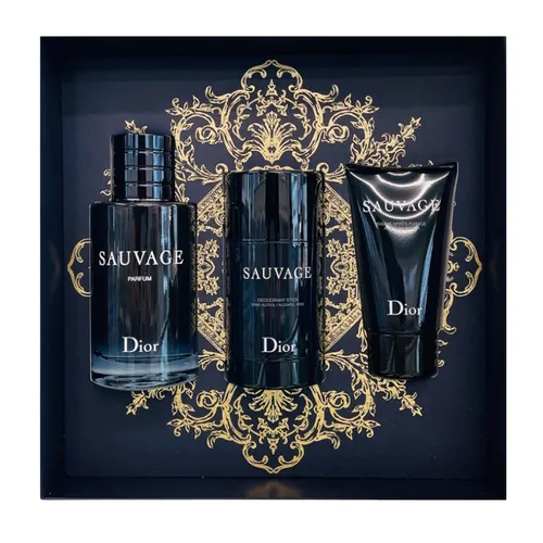 Nước hoa Dior Có sẵn Set Quà tặng - Set Nước Hoa Nam Dior Sauvage Parfum Gift Set Limited Edition (3 Món) - Vua Hàng Hiệu
