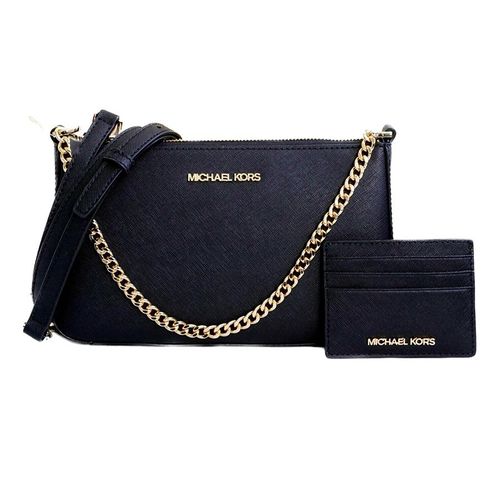 Set Túi + Ví Nữ Michael Kors Giftable Boxed Items Set Pochette Crossbody Bag + Card Wallet Black Màu Đen