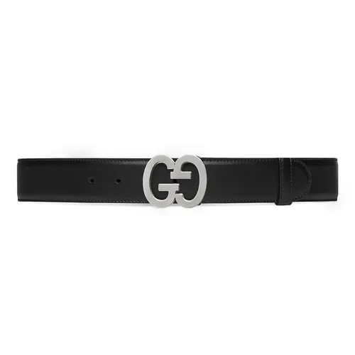 Thắt lưng Gucci Nam - Thắt Lưng Nam Gucci GG Buckle Wide Belt 7458260YA0N1000 Màu Đen Size 90 - Vua Hàng Hiệu