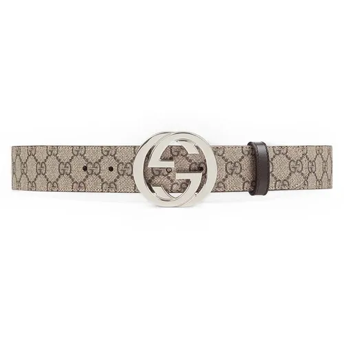 Thắt lưng Gucci Nam - Thắt Lưng Nam Gucci GG Supreme Belt With G Buckle 411924 KGDHN 9643 Màu Nâu Be Size 85 - Vua Hàng Hiệu